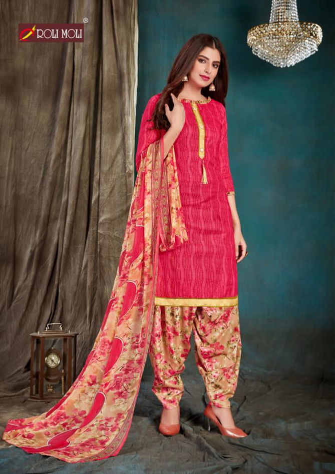 Roli Moli Royal Patiala Casual Daily Wear Printed Cotton Dress Material Collection